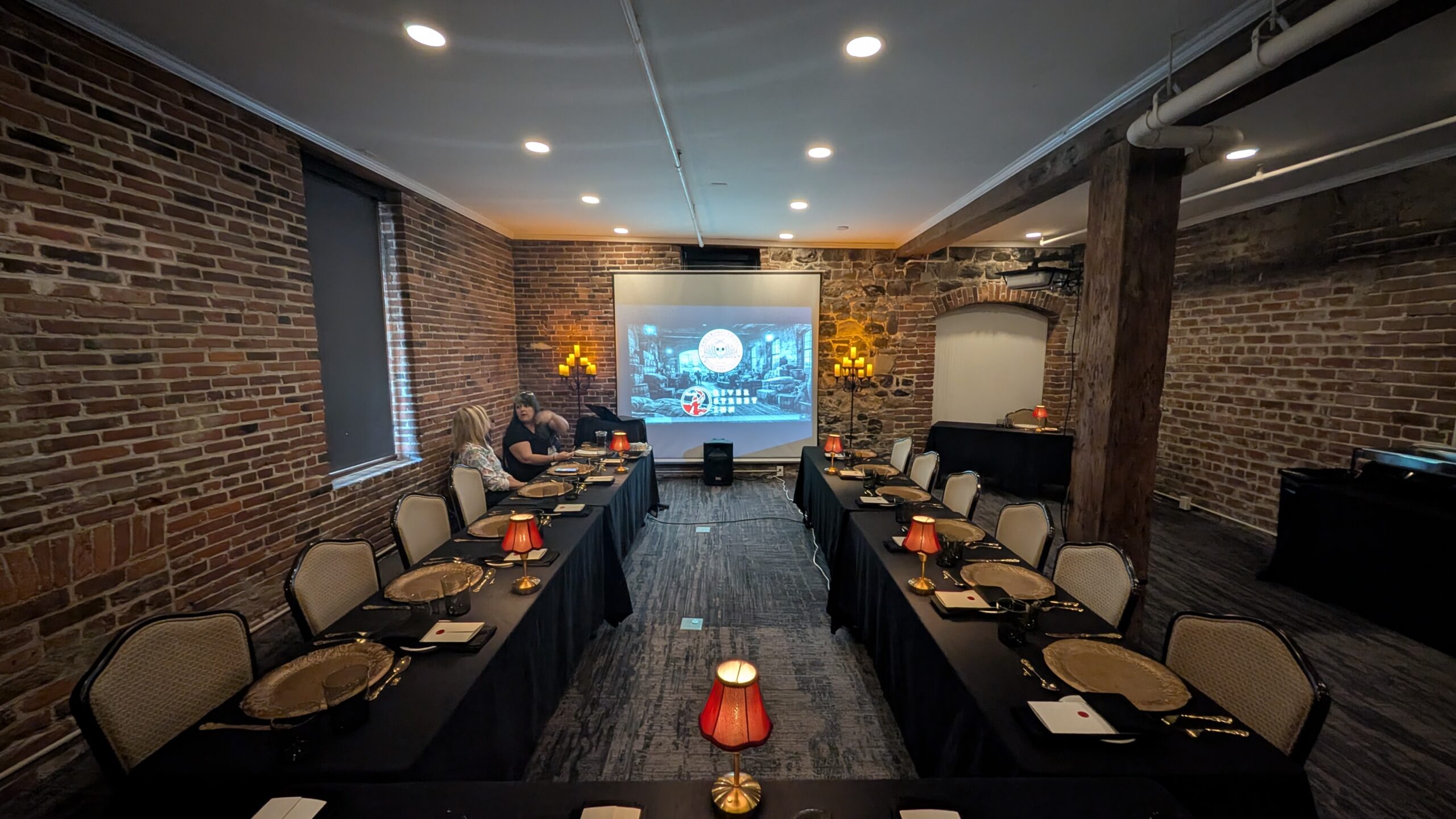 Guests gathered at the dining table